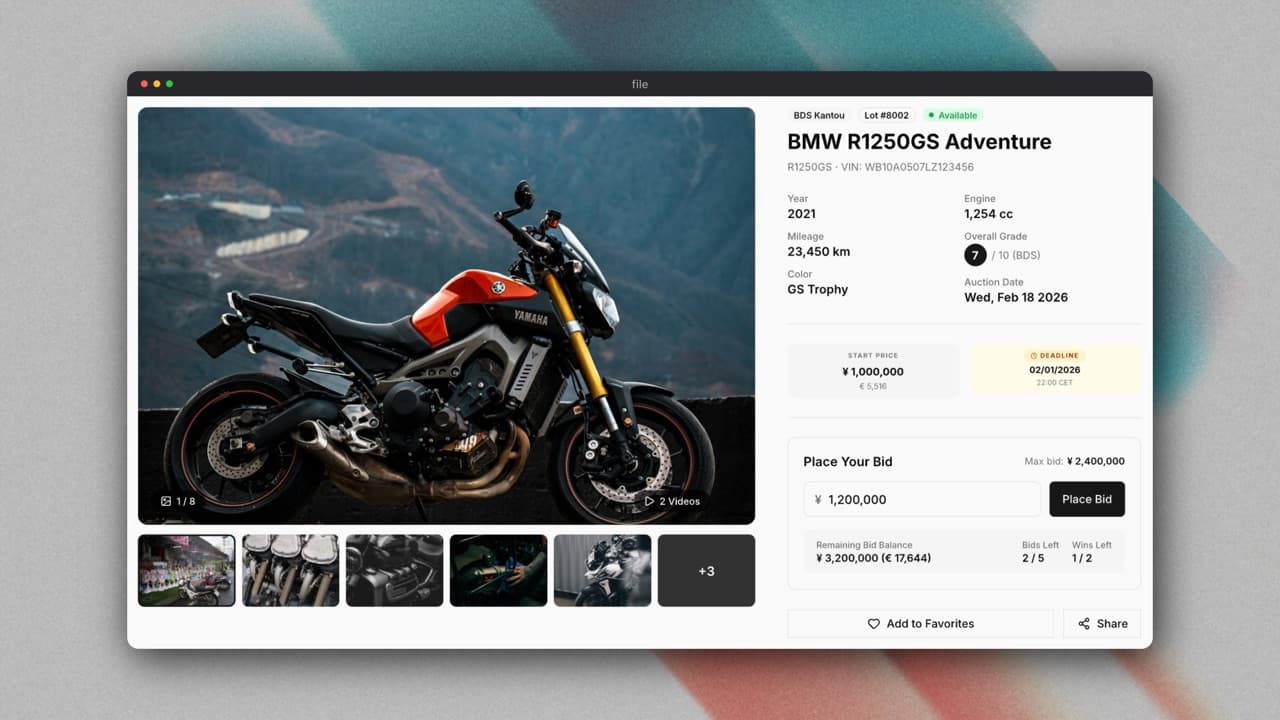 Browse & Bid screenshot
